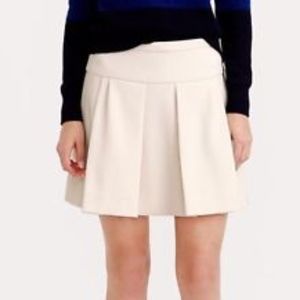 J.Crew Ivory Pleated Crepe Box Skirt